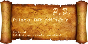 Pulszky Dömötör névjegykártya